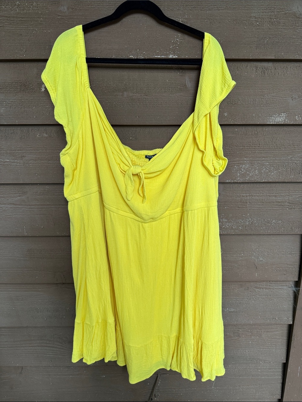 torrid Bright Yellow Tie-Front Cap Sleeve Dress size 6X